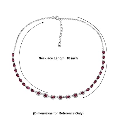 Certified and Appraised D'Joy Premium Usambara Color Change Garnet and Moissanite 16.20 ctw Necklace (18-20 inches) in Rhodium Over Sterling Silver