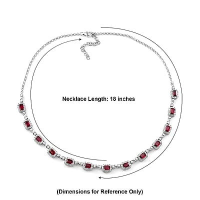 Certified and Appraised D'Joy Premium Usambara Color Change Garnet and Moissanite 12.55 ctw Necklace (18-20 inches) in Rhodium Over Sterling Silver