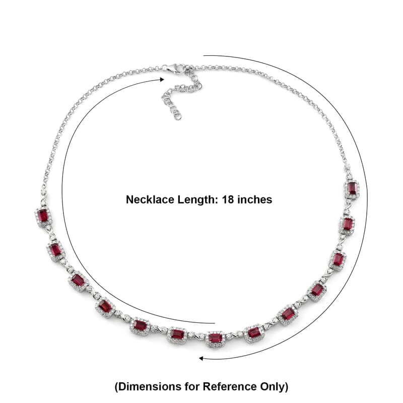 Certified and Appraised D'Joy Premium Usambara Color Change Garnet and Moissanite 12.55 ctw Necklace (18-20 inches) in Rhodium Over Sterling Silver
