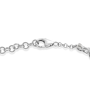 Certified & Appraised D'Joy Premium Usambara Color Change Garnet and Moissanite 7.60 ctw Bracelet in Rhodium Over Sterling Silver (7.25 In)