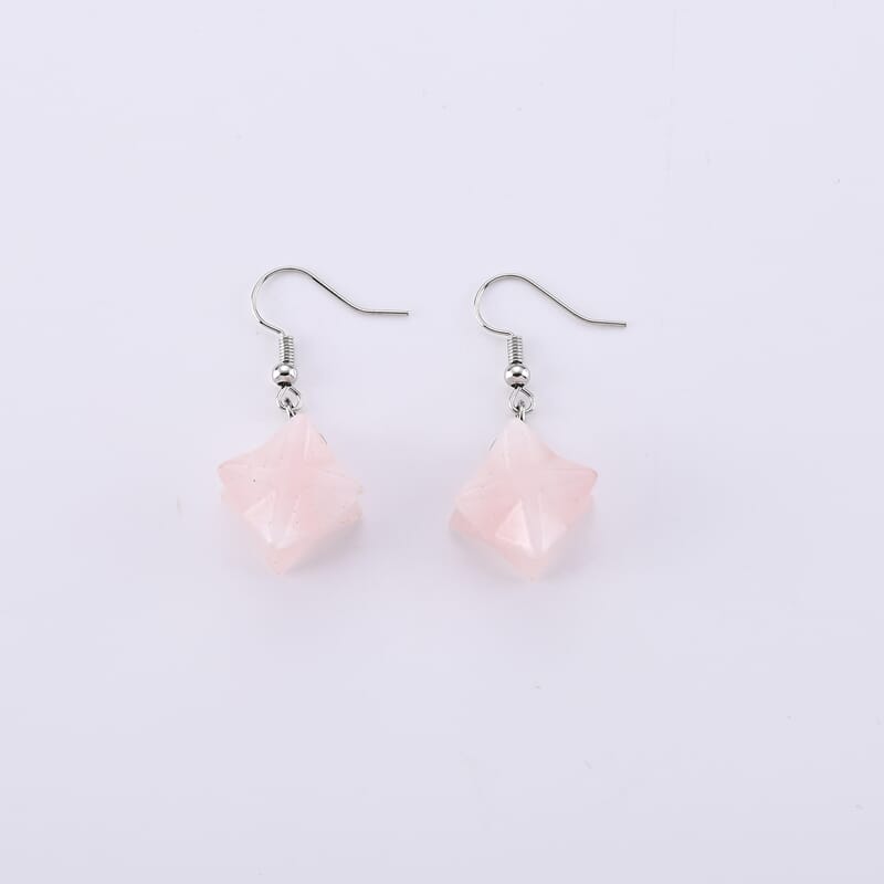 Galilea Rose Quartz 35.00 ctw Earrings in Silvertone