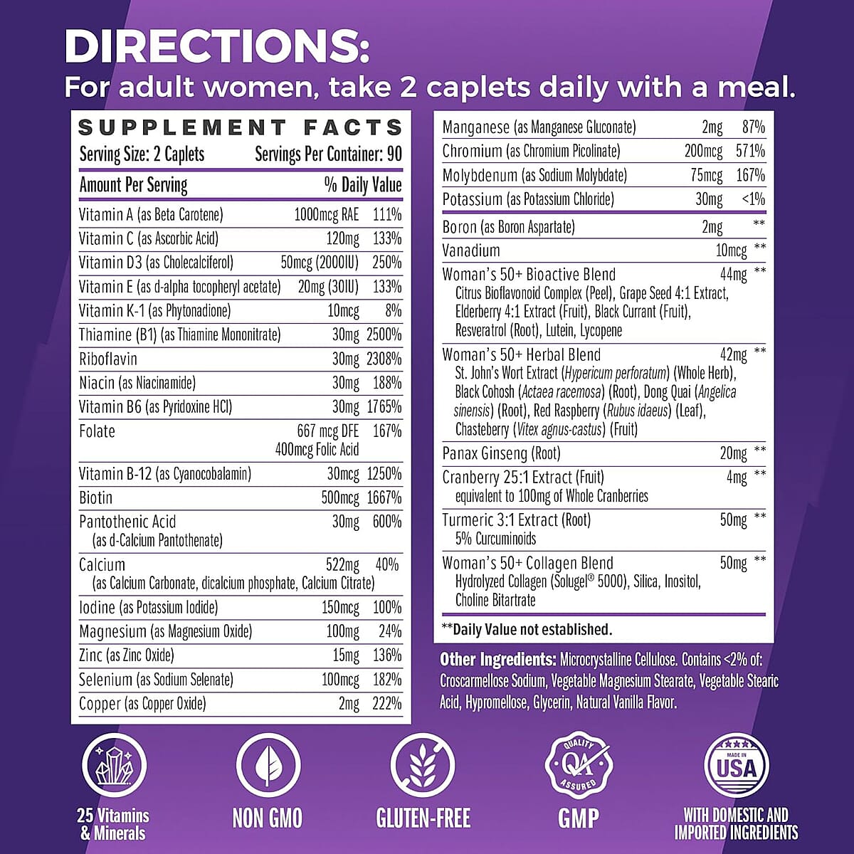 Vitamin World Ultra 360 Women&rsquo;s Multi 50 Plus 180ct Caplets image number 6