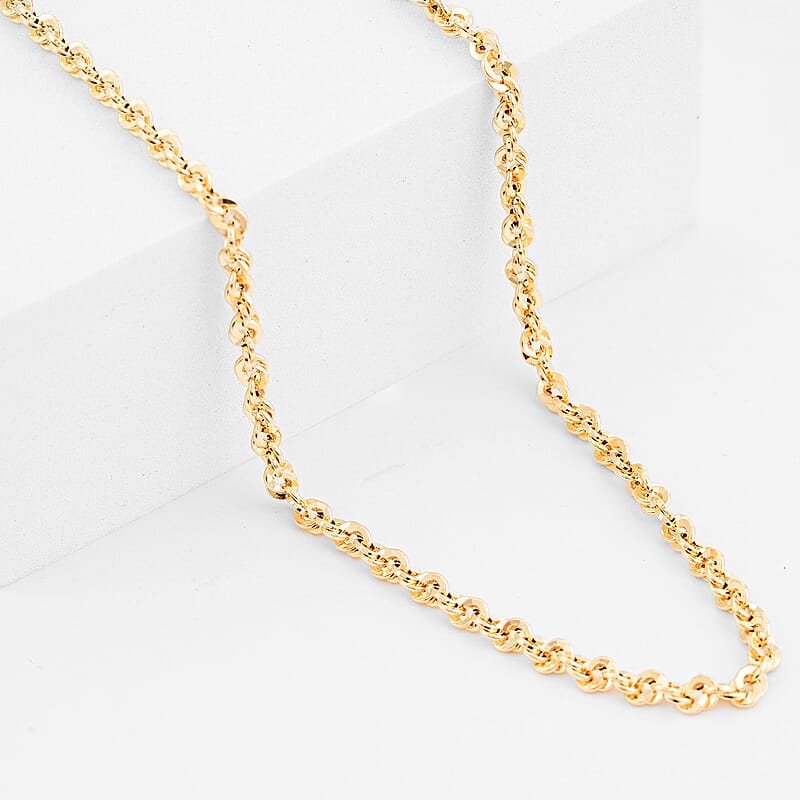 Italian 3.8mm Spirali Oro Chain Necklace in 14K Yellow Gold (20 Inches) 5.30 Grams