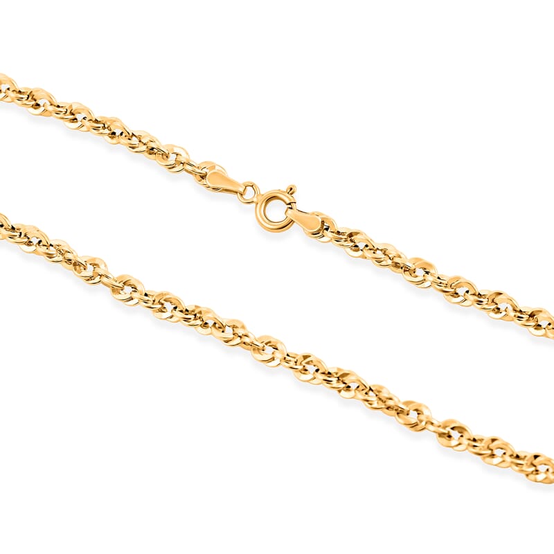 Italian 3.8mm Spirali Oro Chain Necklace in 14K Yellow Gold (20 Inches) 5.30 Grams