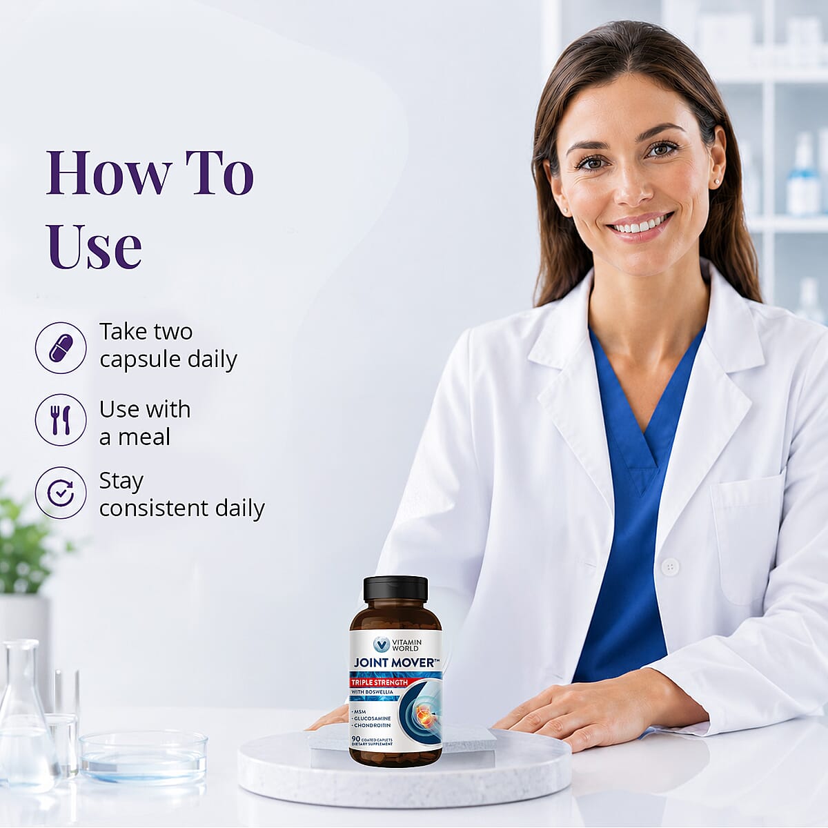 Vitamin World Joint Mover Triple Strength with Boswellia 90ct Caplets image number 3