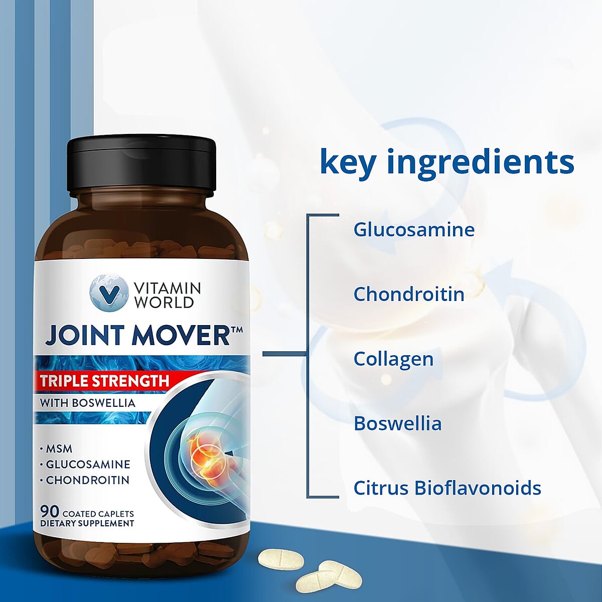 Vitamin World Joint Mover Triple Strength with Boswellia 90ct Caplets image number 5