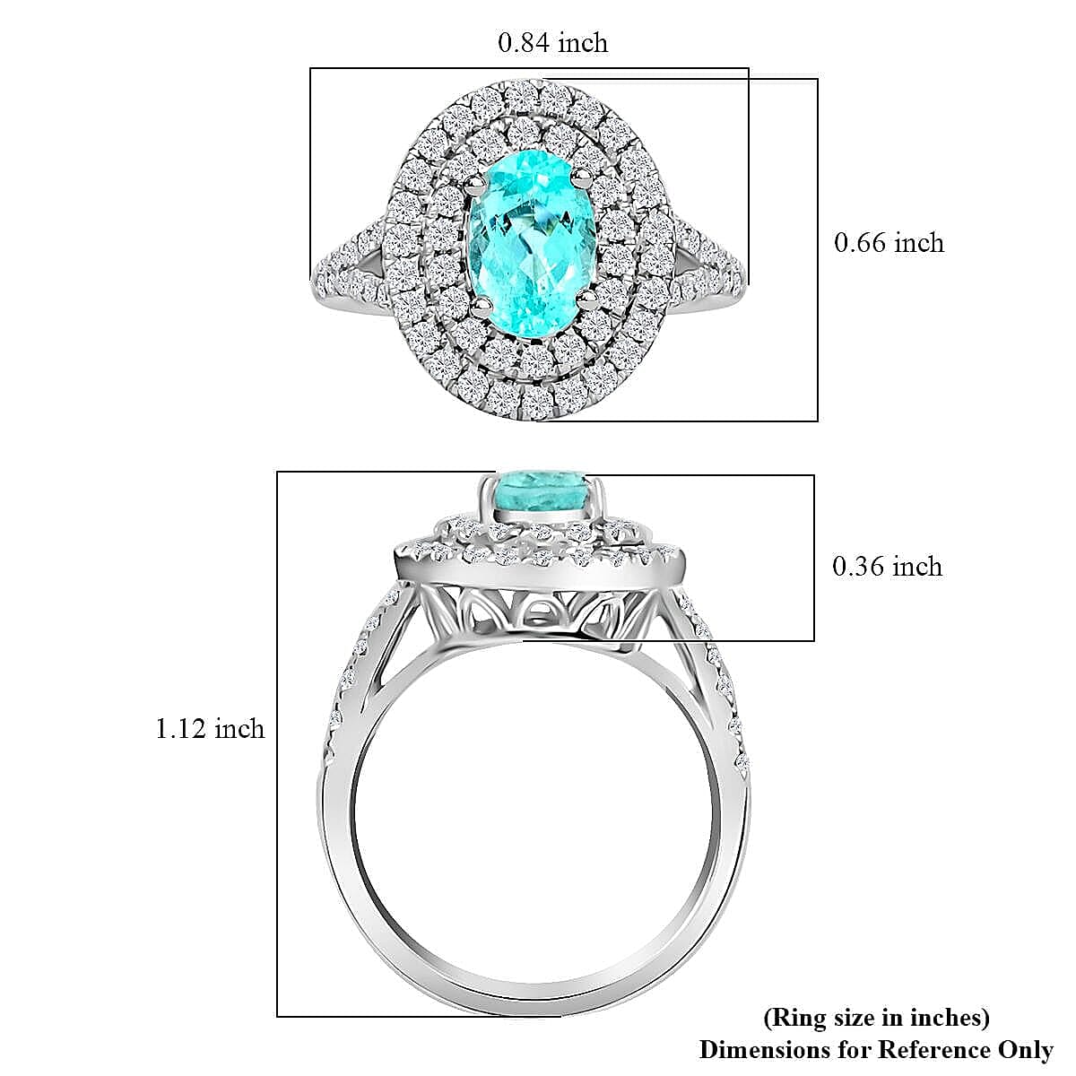 Chairman Vault Collection Certified & Appraised Rhapsody AAAA Paraiba Tourmaline and E-F VS Diamond 2.75 ctw Ring in 950 Platinum (Size 8.0) 9.25 Grams
