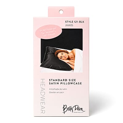 Betty Dain Standard Size Satin Pillow Case in Black