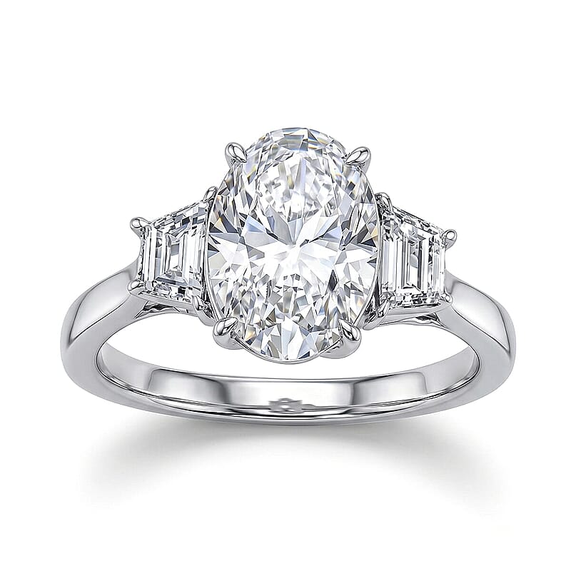 Luxuriant Lab Grown Diamond Diamond E-F VS 3.00 ctw Royal Lotus Ring in 950 Platinum (Size 5.0) 5.50 Grams