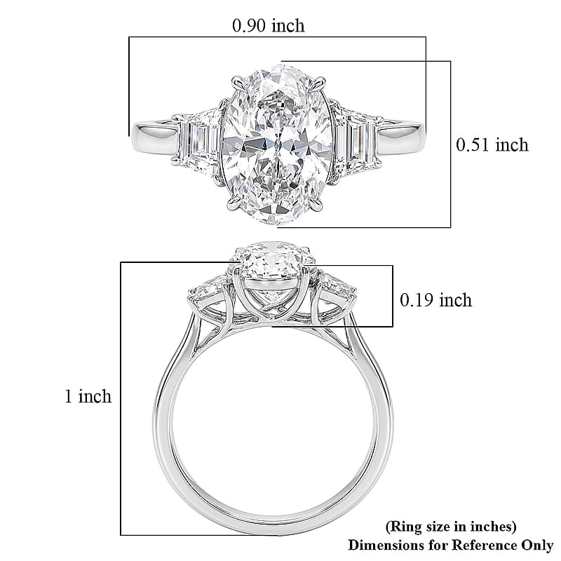 Luxuriant Lab Grown Diamond Diamond E-F VS 3.00 ctw Royal Lotus Ring in 950 Platinum (Size 5.0) 5.50 Grams