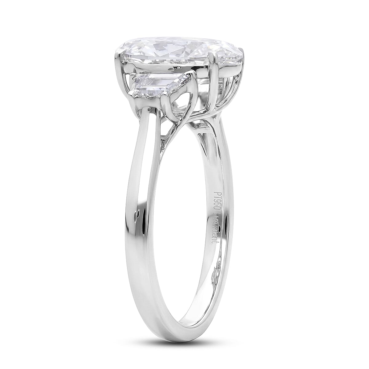 Old Mine Cut Luxuriant Lab Grown Diamond E-F VS 3.00 ctw Ring in 950 Platinum (Size 7.0) 5.50 Grams image number 3