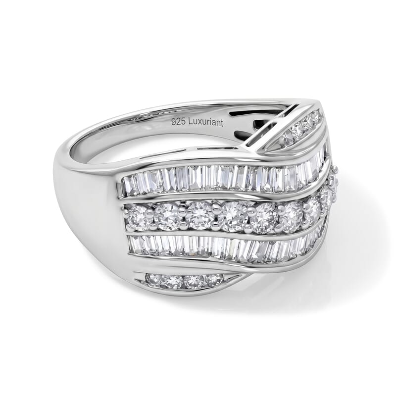 Luxuriant Lab Grown Diamond G-H SI 1.50 ctw Ring in Rhodium Over Sterling Silver (Size 6.0)