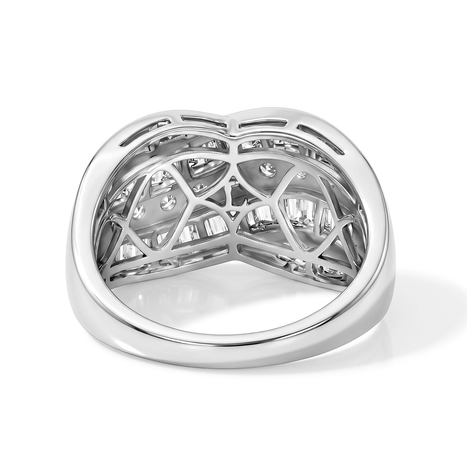 Luxuriant Lab Grown Diamond G-H SI 1.50 ctw Ring in Rhodium Over Sterling Silver (Size 6.0)