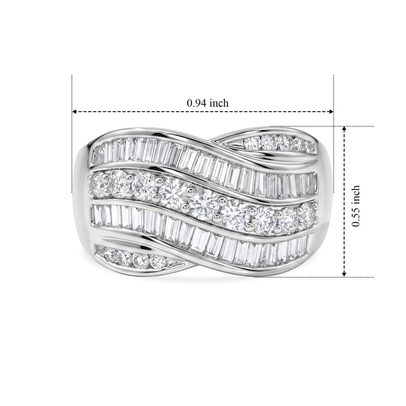 Luxuriant Lab Grown Diamond G-H SI 1.50 ctw Ring in Rhodium Over Sterling Silver (Size 6.0)