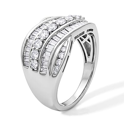 Luxuriant Lab Grown Diamond G-H SI 1.50 ctw Ring in Rhodium Over Sterling Silver (Size 8.0)