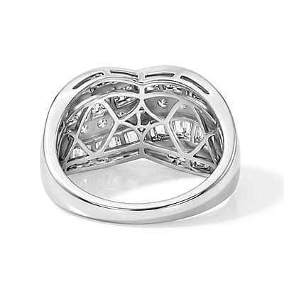 Luxuriant Lab Grown Diamond G-H SI 1.50 ctw Ring in Rhodium Over Sterling Silver (Size 8.0)