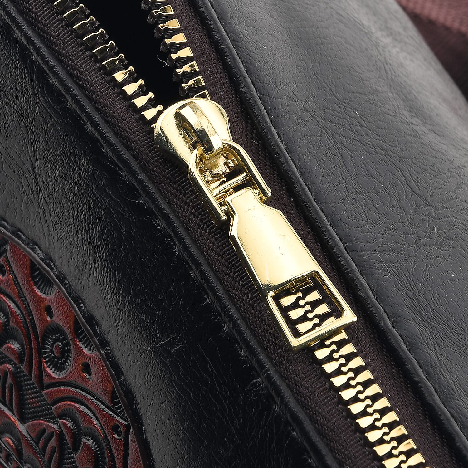La Marey Black Embossed Faux Leather Rectangle Phone Bag