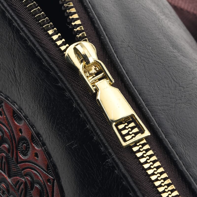 La Marey Black Embossed Faux Leather Rectangle Phone Bag