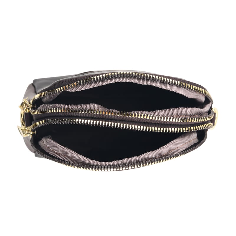 La Marey Black Embossed Faux Leather Phone Bag