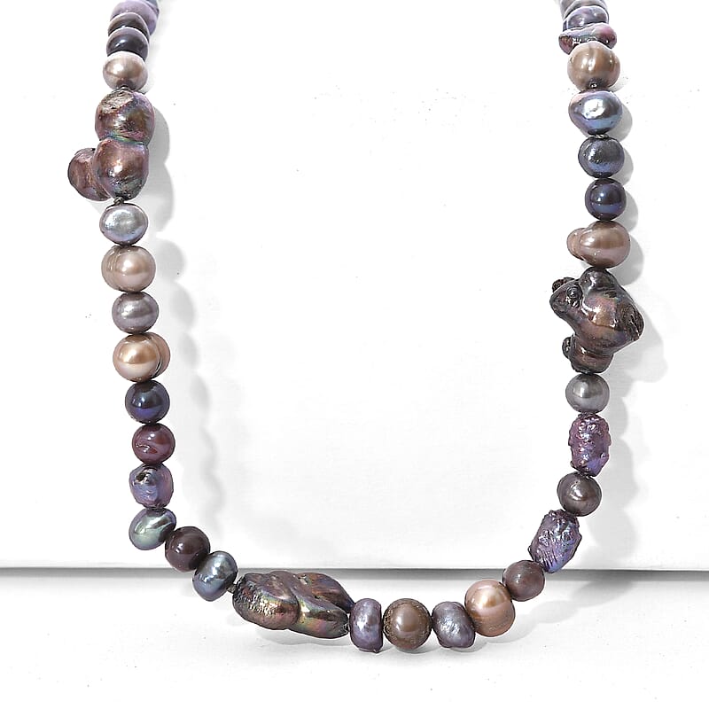 GCS Grey Dyed Pearl Endless Necklace (64 Inches)