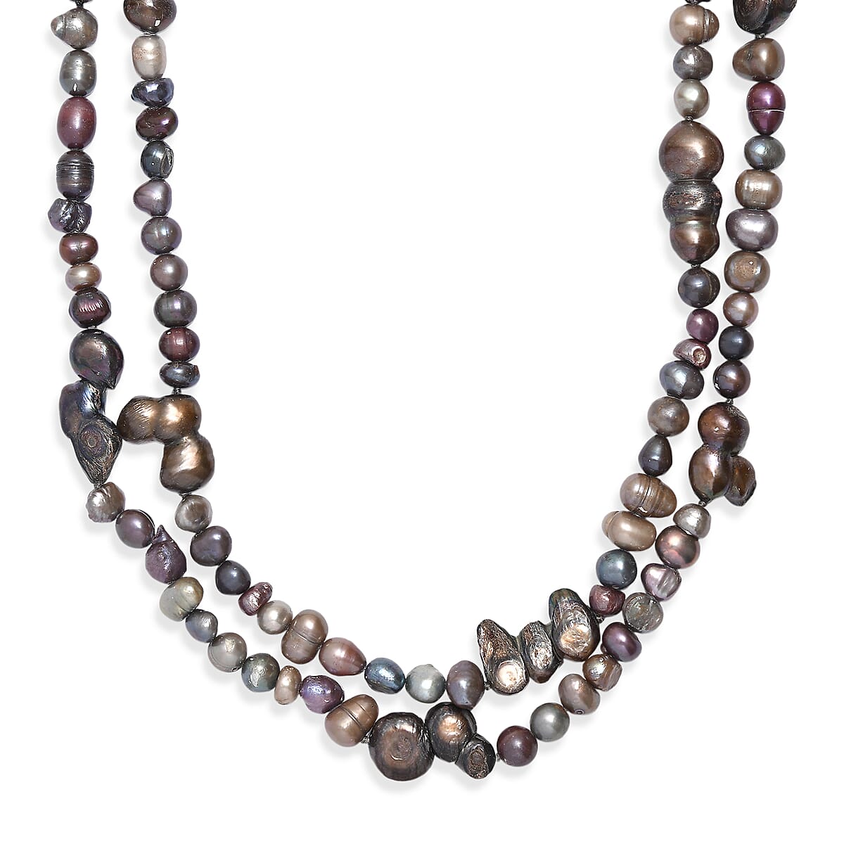Grey Dyed Pearl Endless Necklace (64 Inches) image number 4