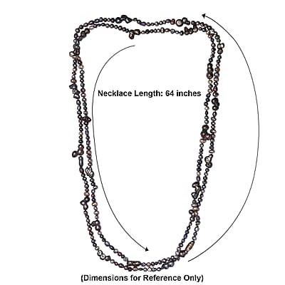 GCS Grey Dyed Pearl Endless Necklace (64 Inches)