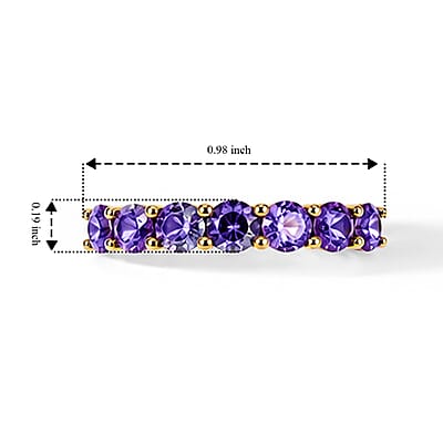 EverTrue Simulated Purple Diamond Band Ring in 18K YG Plated (Size 5.0)