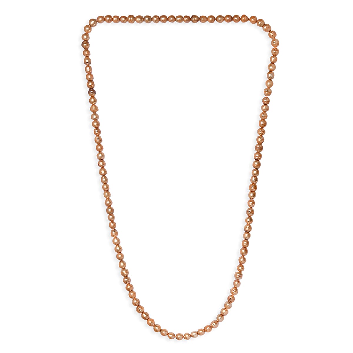 Golden Dyed Pearl Endless Necklace (44 Inches) image number 5