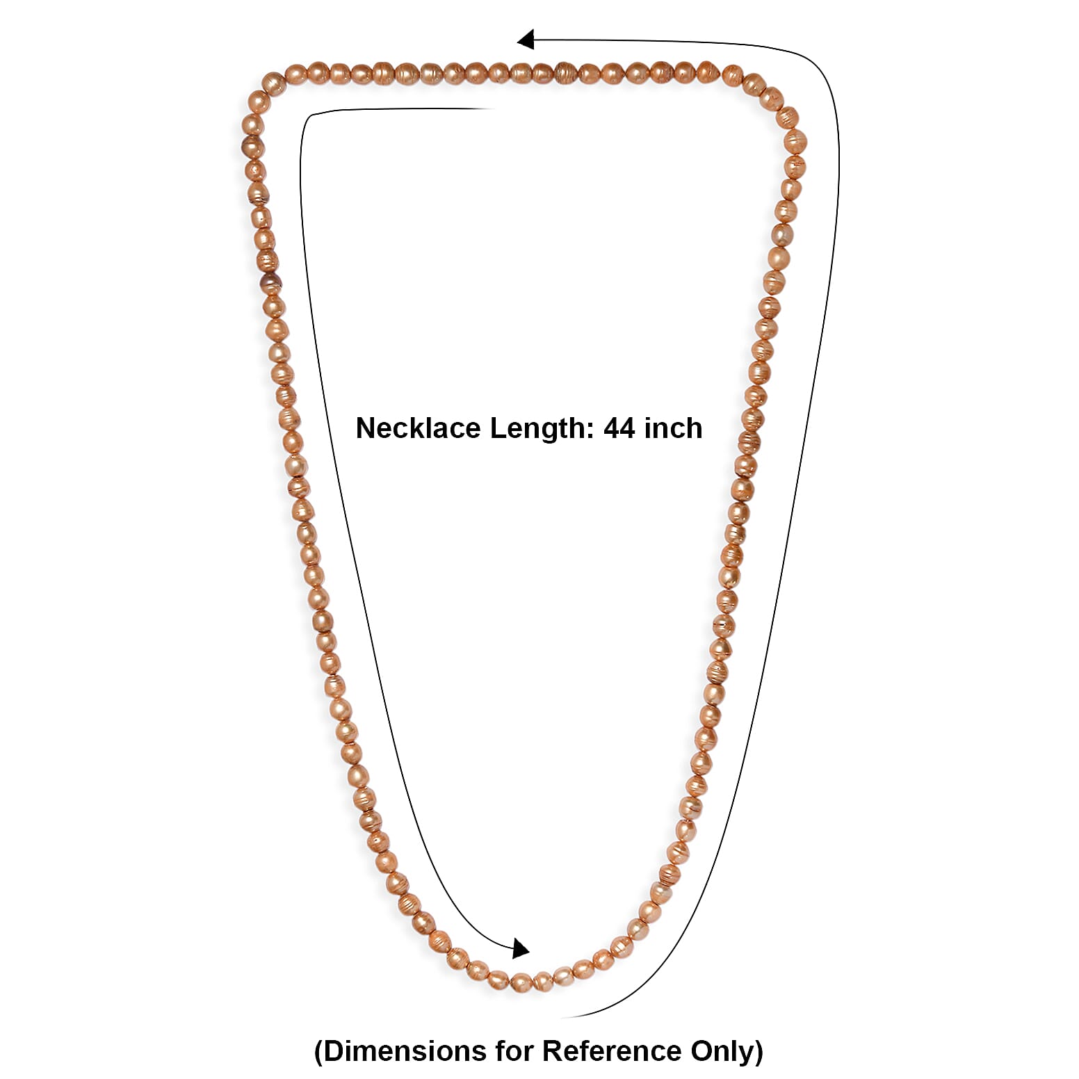 GCS Golden Dyed Pearl Potato 9.5-10.5mm Endless Necklace 44 Inches
