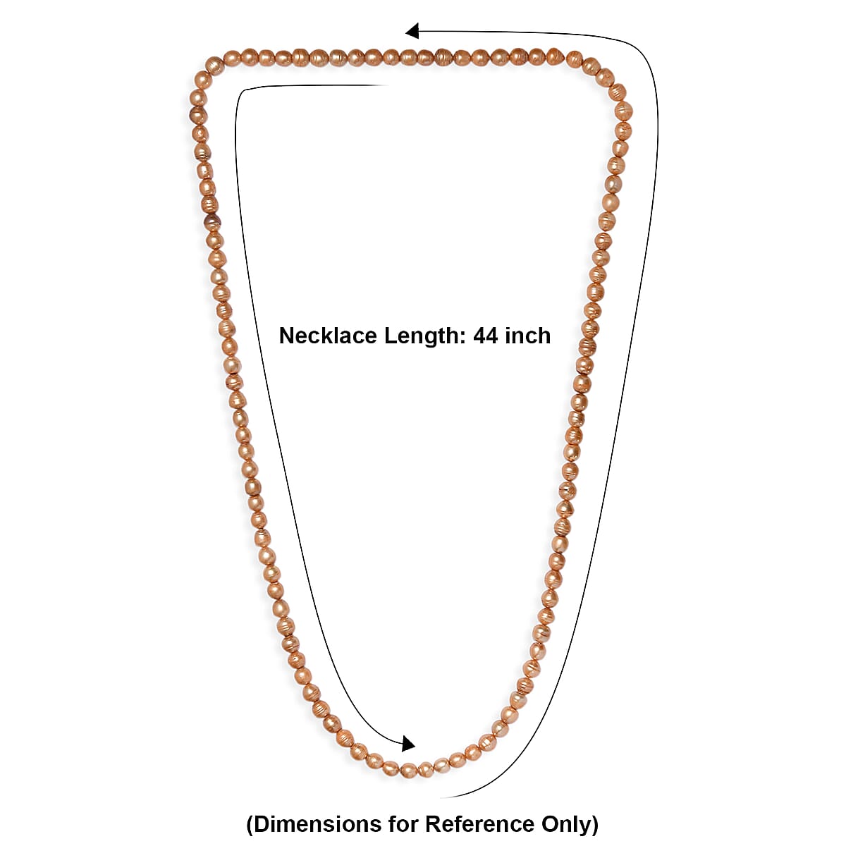 Golden Dyed Pearl Endless Necklace (44 Inches) image number 7
