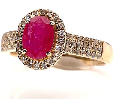 Certified & Appraised Iliana AAA Mozambique Ruby and Diamond I1 - I2 2.10 ctw Ring in 14K Yellow Gold (Size 11.0) 4.10 Grams