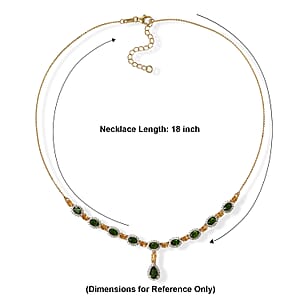 D'Joy Chrome Diopside, Multi Gemstone Verdant Grace Necklace (18 Inches) in 18K Vermeil YG Over Sterling Silver 7.00 ctw
