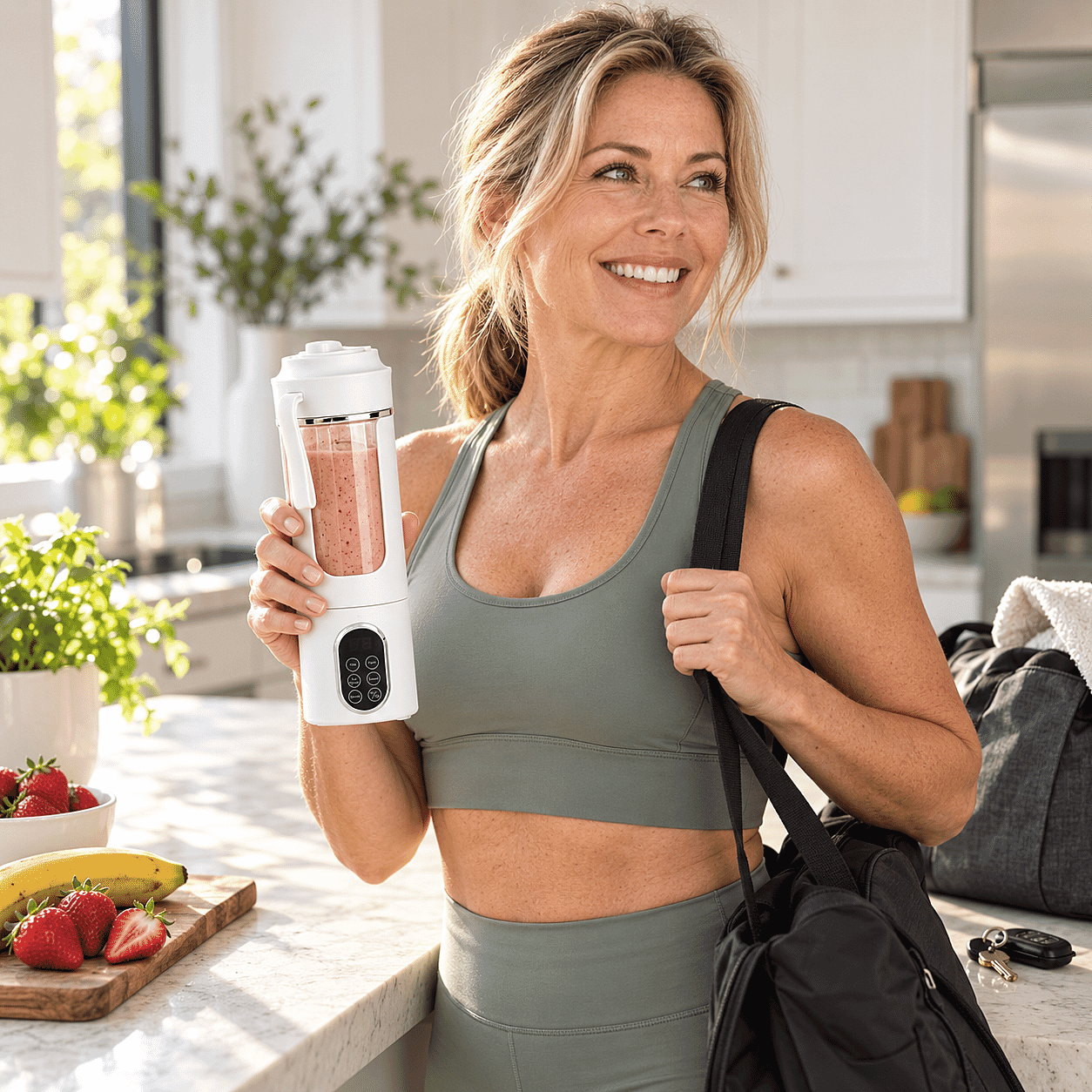 White USB Rechargeable Portable Juicer Stainless Blades (3C Battery 1300mAh) (530ML)