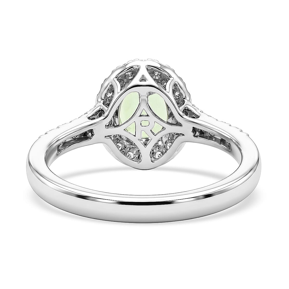 Certified & Appraised Rhapsody 950 Platinum AAAA Arquiana Mint Tourmaline, Diamond (E-F, VS) Ring (Size 6.5) (5.9 g) 1.56 ctw image number 4
