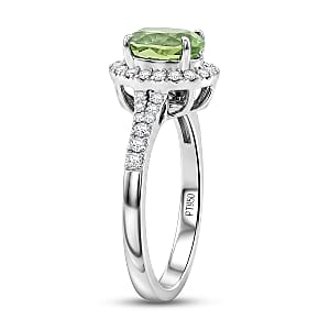 Certified & Appraised Rhapsody 950 Platinum AAAA Arquiana Mint Tourmaline, Diamond (E-F, VS) Ring (Size 9.5) (5.9 g) 1.56 ctw