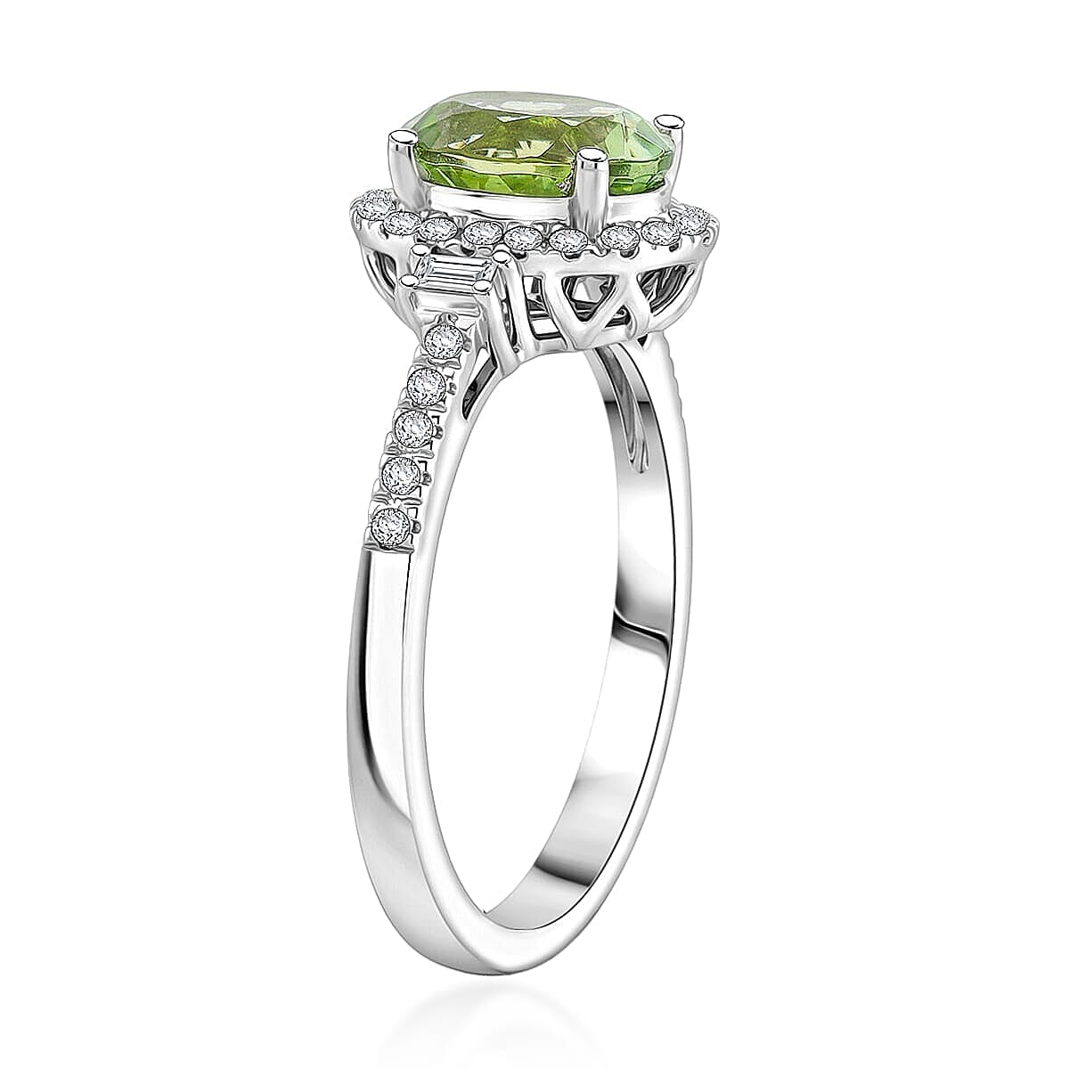 Certified & Appraised Rhapsody AAAA Arquiana Mint Tourmaline and Diamond E-F VS 2.36 ctw Ring in 950 Platinum (Size 7.5) 6.31 Grams image number 3
