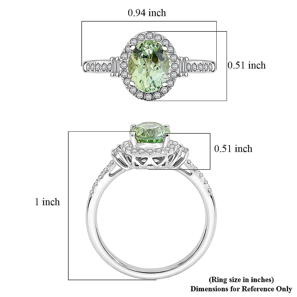 Certified & Appraised Rhapsody AAAA Arquiana Mint Tourmaline and Diamond E-F VS 2.36 ctw Ring in 950 Platinum (Size 7.5) 6.31 Grams image number 5