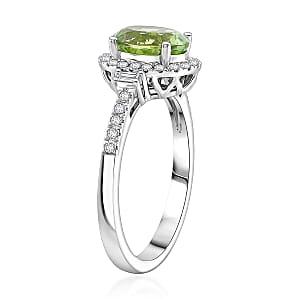 Certified & Appraised Rhapsody AAAA Arquiana Mint Tourmaline and Diamond E-F VS 2.36 ctw Ring in 950 Platinum (Size 9.5) 6.31 Grams