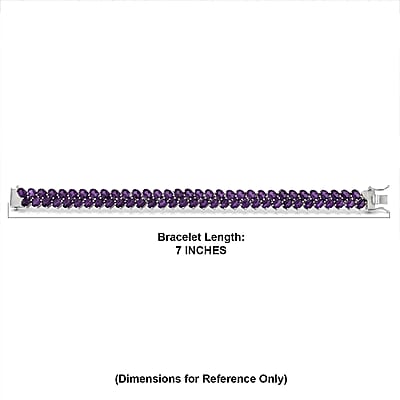 EverTrue African Amethyst 32.40 ctw Chevron Bracelet in Platinum Bond (8.00 In)