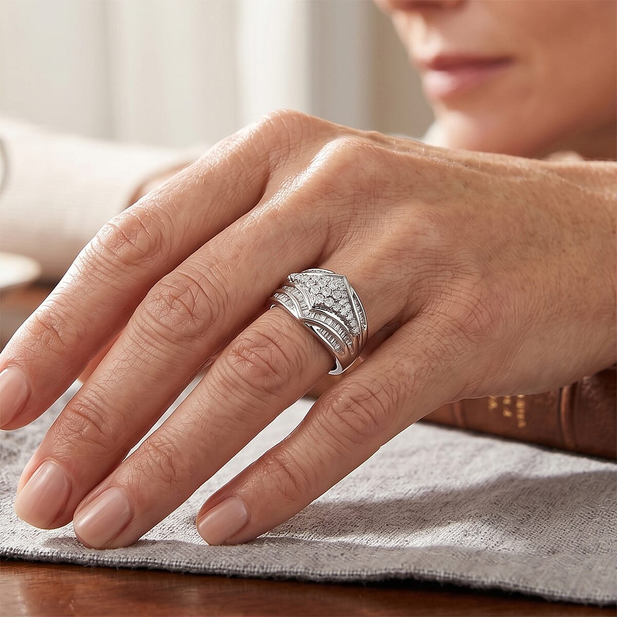 D'Joy Diamond 0.50 ctw Phoenix Rises Ring in Rhodium Over Sterling Silver (Size 6.0) image number 2