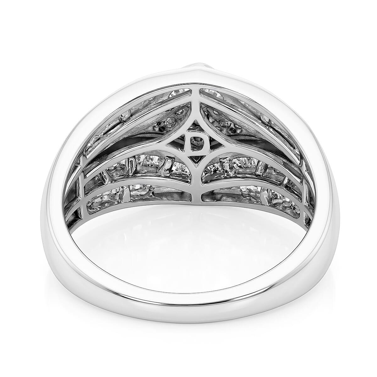 D'Joy Diamond 0.50 ctw Phoenix Rises Ring in Rhodium Over Sterling Silver (Size 6.0) image number 4
