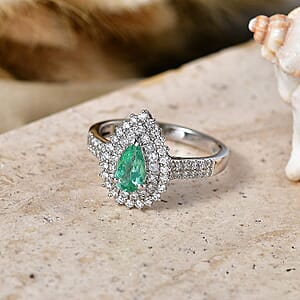 Certified & Appraised Rhapsody AAAA Paraiba Tourmaline and Diamond E-F VS 1.50 ctw Ring in 950 Platinum (Size 7.5) 6.30 Grams (Ships in 5-7 Days)