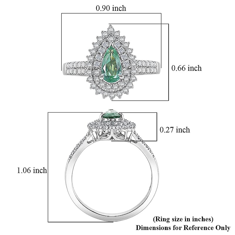 Certified & Appraised Rhapsody AAAA Paraiba Tourmaline and Diamond E-F VS 1.50 ctw Ring in 950 Platinum (Size 7.5) 6.30 Grams (Ships in 5-7 Days)