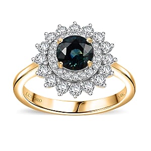 Certified & Appraised Luxoro 14K White Gold AAA Lavender Sapphire, Diamond (G-H, I2) (0.69 cts) Floral Ring (Size 6.5) 1.54 ctw