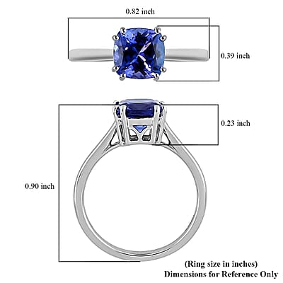 Certified & Appraised  Iliana 18K White Gold AAA Tanzanite Solitaire Ring (Size 5.0) 3 Grams 1.90 ctw