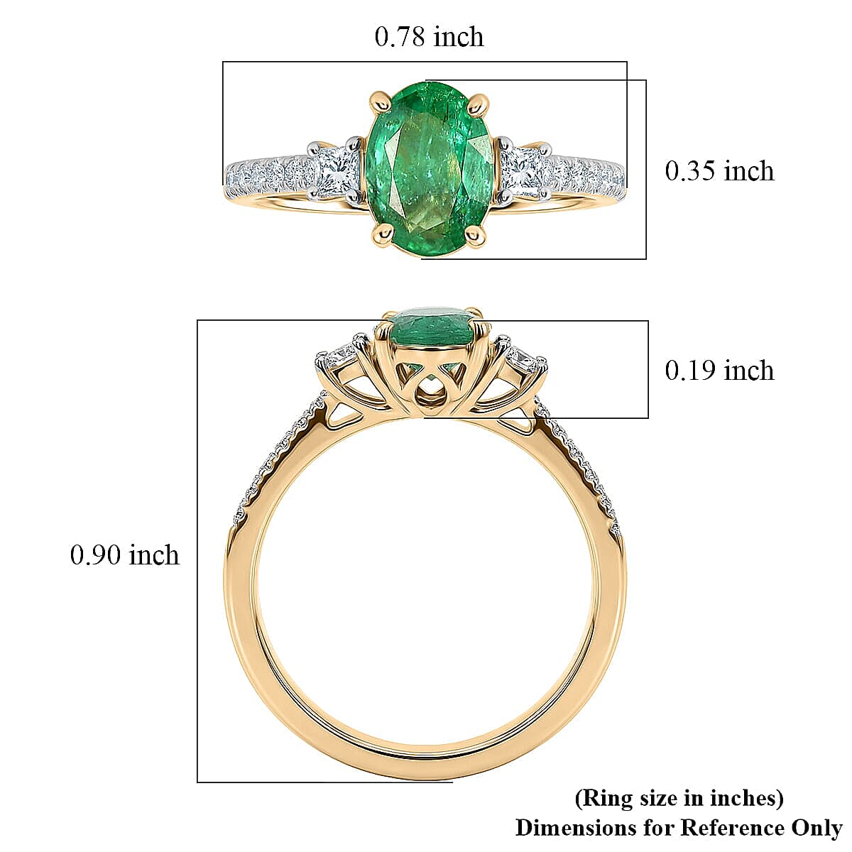 Certified & Appraised Luxoro AAA Kagem Zambian Emerald and Diamond I2 1.50 ctw Ring in 10K Yellow Gold (Size 10.50) image number 5