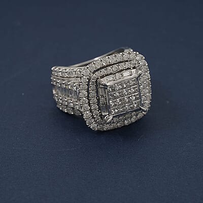 NY Closeout Deal Dynasty Diamond G SI 4.00 ctw Ring in 10K White Gold (Size 5.0)