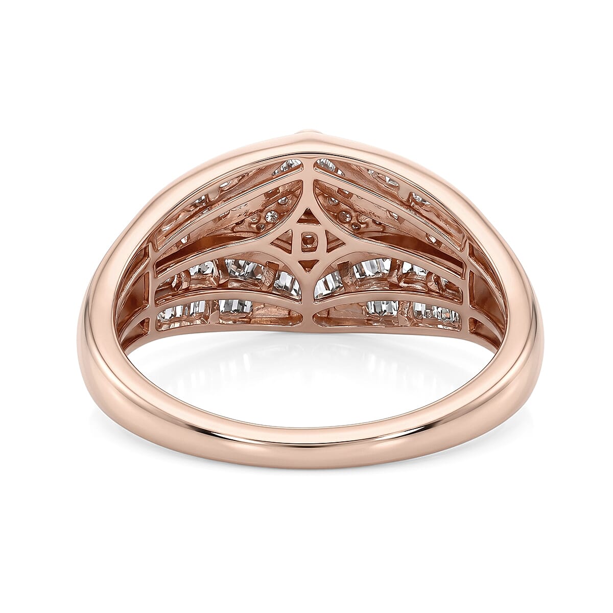 D'Joy Natural Champagne Diamond 0.50 ctw Phoenix Rises Ring in 18K Vermeil Rose Gold Over Sterling Silver (Size 8.0) image number 4