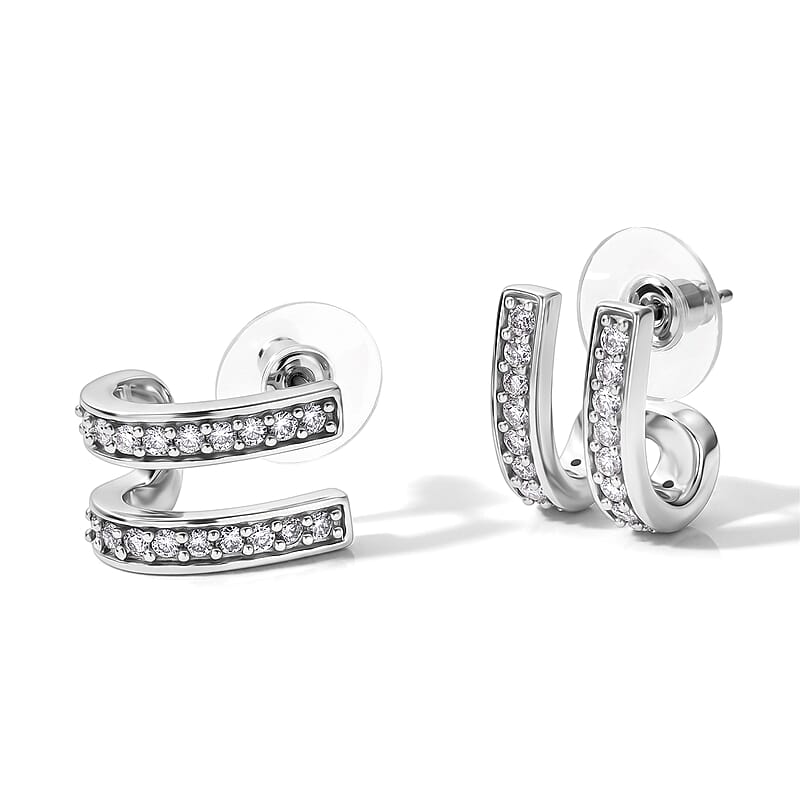 EverTrue Moissanite 1.35 ctw Earrings in Platinum Bond