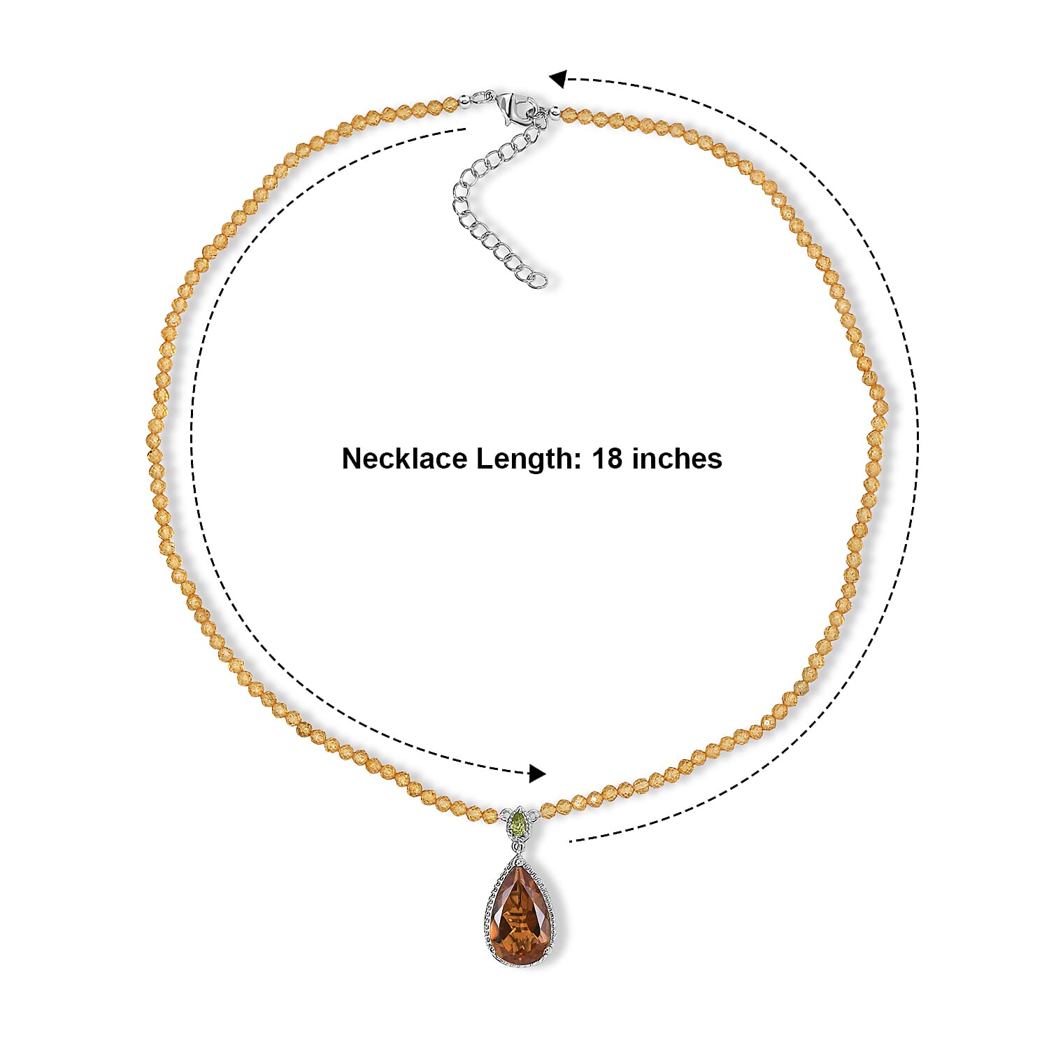 EverTrue Autumn Alexite and Multi Gemstone 40.00 ctw Harvest Flame Drop Necklace in Platinum Bond